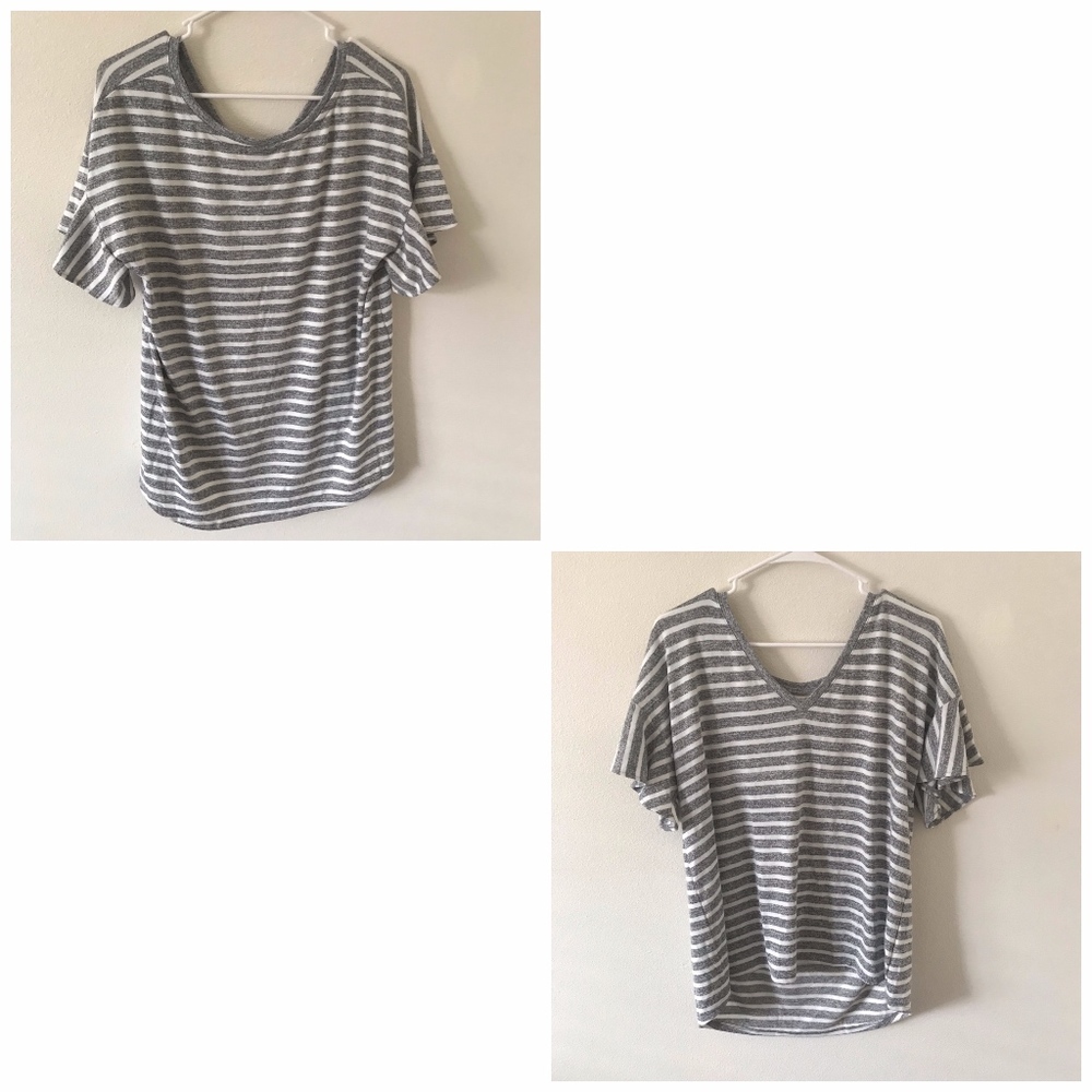 short sleeve tee with ruffles on the sleeves